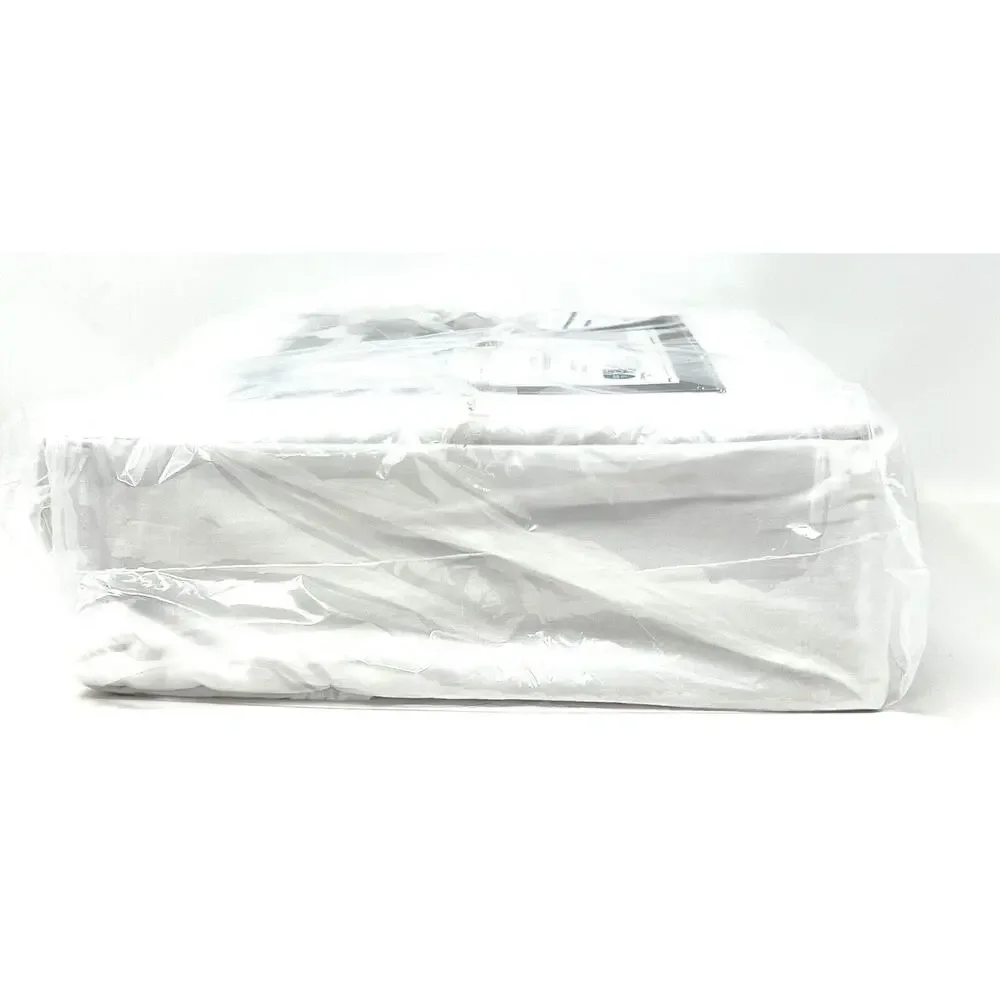 Rachel Ashwell Embroidered Eyelet Hem QUEEN Sheet Set White All Cotton NIP